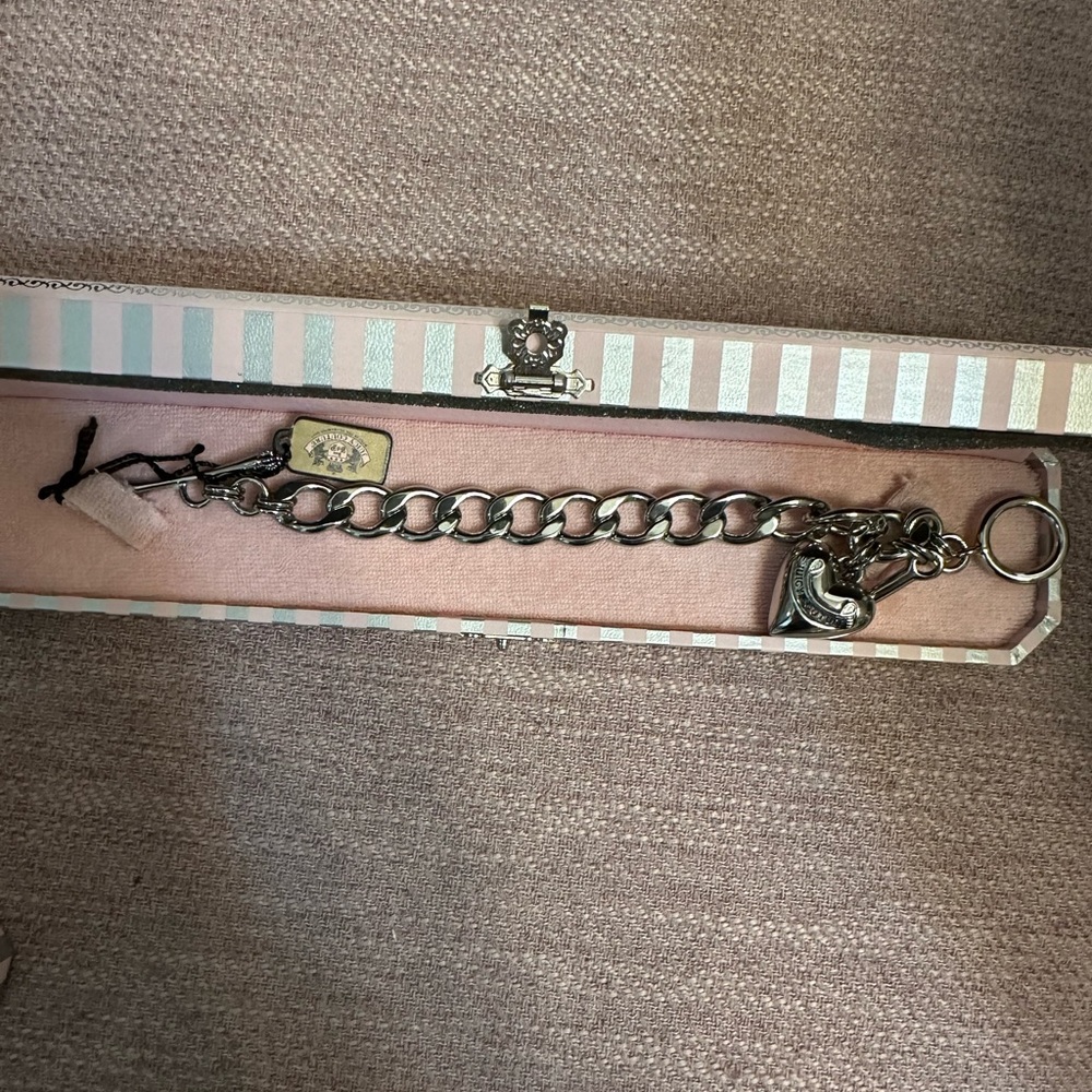 Vintage Juicy Couture Curb Chain Charm Bracelet and Charm